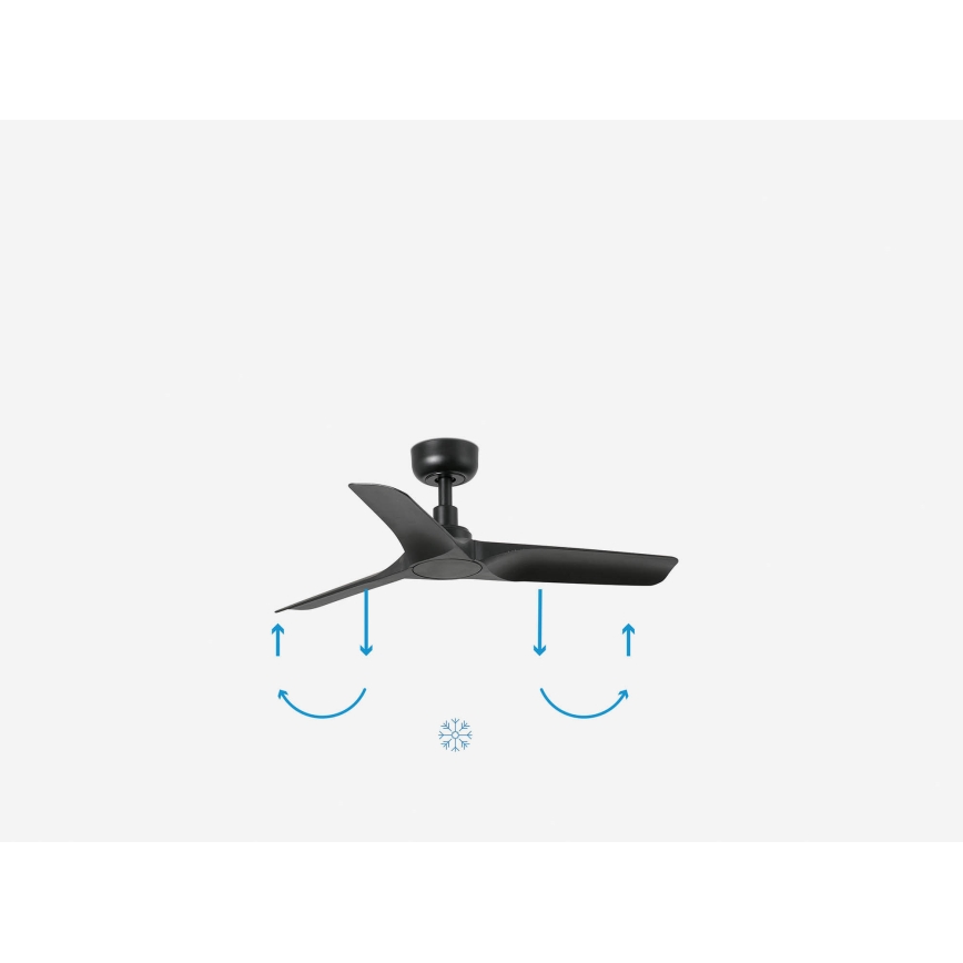 FARO 33825WP - Ventoinha de teto HEY S preto diâmetro 90 cm SMART + comando
