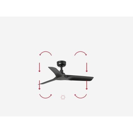 FARO 33825WP - Ventoinha de teto HEY S preto diâmetro 90 cm SMART + comando