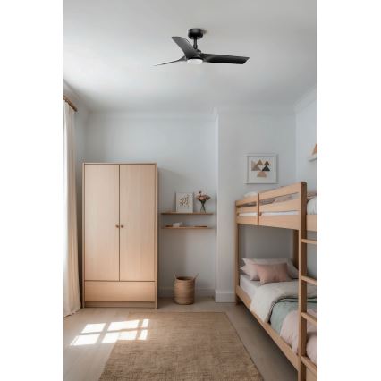 FARO 33825WT-1TW - Ventoinha de teto LED com regulação HEY S LED/10W/230V 2700/4000/6000K preto diâmetro 90 cm Wi-Fi Tuya + comando