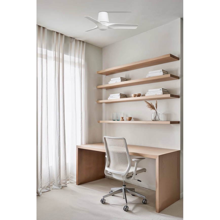 FARO 33826-1TW - Ventoinha de teto LED com regulação HEY TUB S LED/10W/230V 2700/4000/6000K branco diâmetro 90 cm + comando