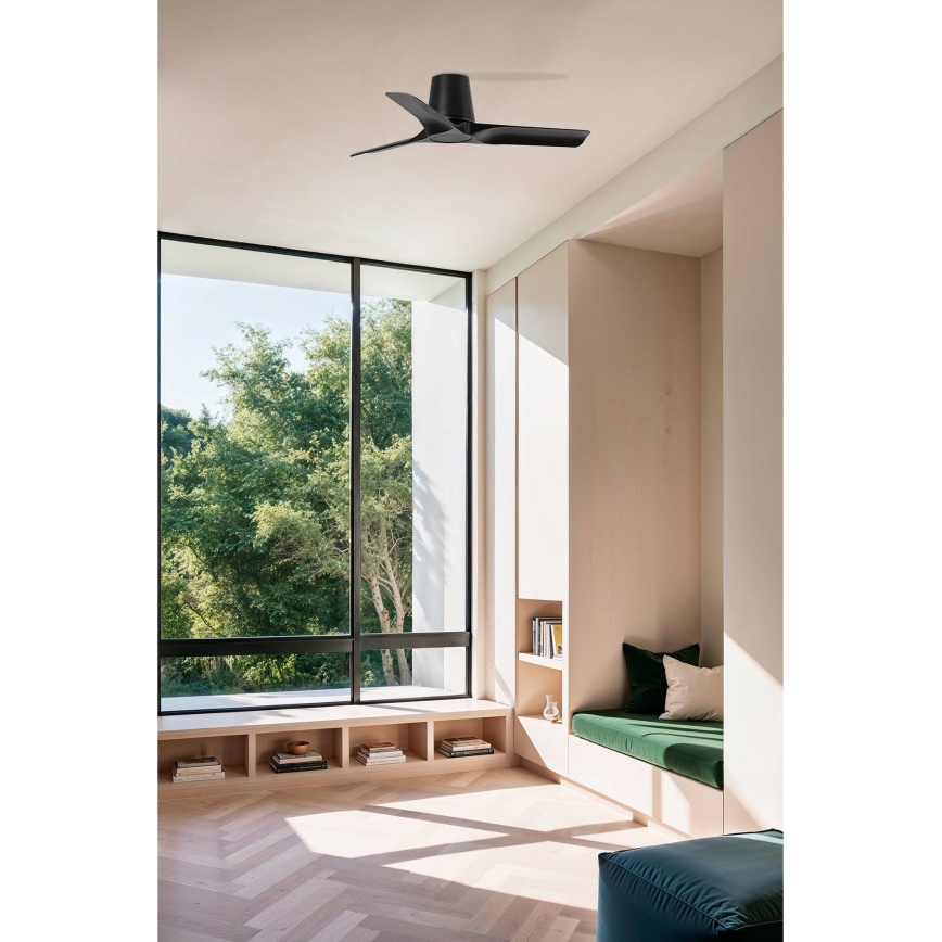 FARO 33827 - Ventoinha de teto HEY TUB S preto diâmetro 90 cm + comando