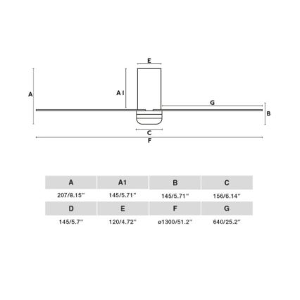 FARO 33828 - Ventoinha de teto PUNT TUB M branco diâmetro 130 cm + comando