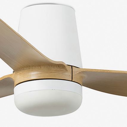 FARO 33829-1TW - Ventoinha de teto LED com regulação PUNT TUB M LED/18W/230V 3000/4200/6500K diâmetro 130 cm branco/castanho + comando