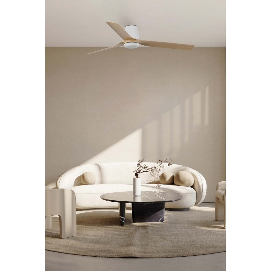 FARO 33829 - Ventoinha de teto PUNT TUB M castanho/branco diâmetro 130 cm + comando