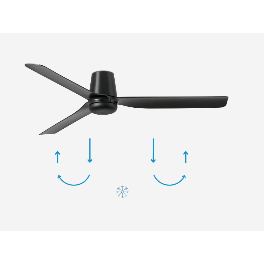 FARO 33830 - Ventoinha de teto PUNT TUB M preto diâmetro 130 cm + comando