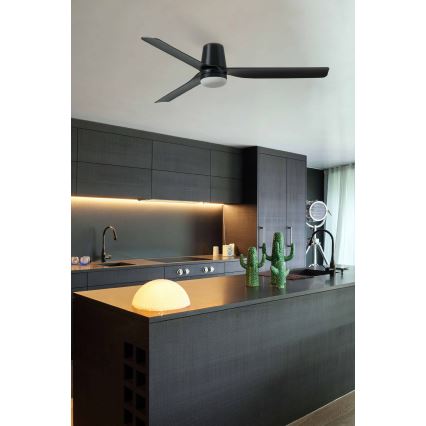 FARO 33830WT-1TW - Ventoinha de teto LED com regulação PUNT TUB M LED/18W/230V 3000/4200/6500K preto diâmetro 132 cm Wi-Fi Tuya + comando