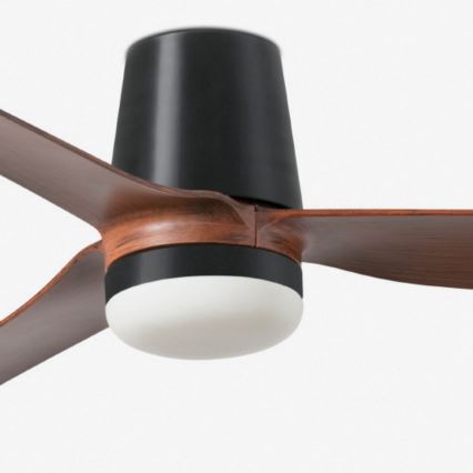 FARO 33831WT-1TW - Ventoinha de teto LED com regulação PUNT TUB M LED/18W/230V 3000/4200/6500K castanho/preto diâmetro 132 cm Wi-Fi Tuya + comando