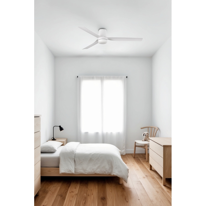 FARO 33832WT-1TW - Ventoinha de teto LED com regulação MINI PUNT TUB S LED/10W/230V 2700/4000/6000K branco diâmetro 90 cm Wi-Fi Tuya + comando