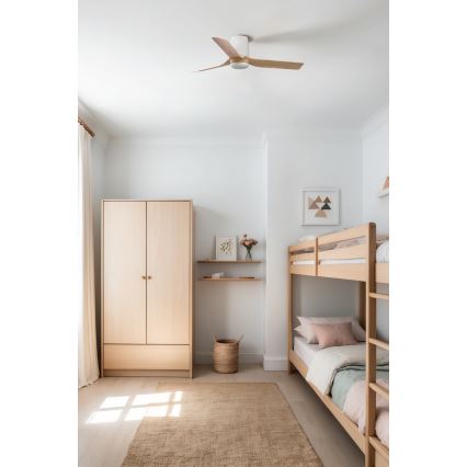 FARO 33833 - Ventoinha de teto MINI PUNT TUB S castanho/branco diâmetro 90 cm + comando