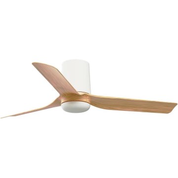 FARO 33833WT - Ventoinha de teto MINI PUNT TUB S castanho/branco diâmetro 90 cm Wi-Fi Tuya + comando