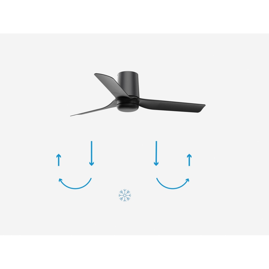 FARO 33834-Ventoinha de teto MINI PUNT TUB S preto diâmetro 90 cm + comando