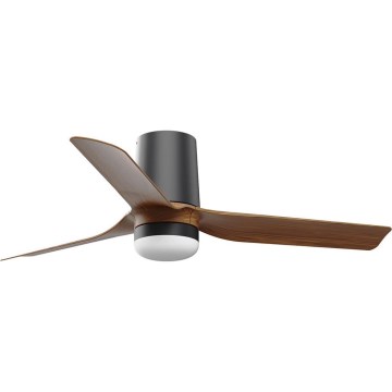 FARO 33835-1TW - Ventoinha de teto LED com regulação MINI PUNT TUB S LED/10W/230V 2700/4000/6000K diâmetro 90 cm castanho/preto + comando