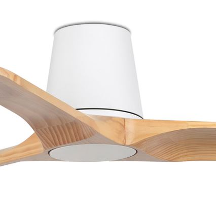 FARO 33836 - Ventoinha de teto HEYWOOD TUB S pinho/branco diâmetro 90 cm + comando