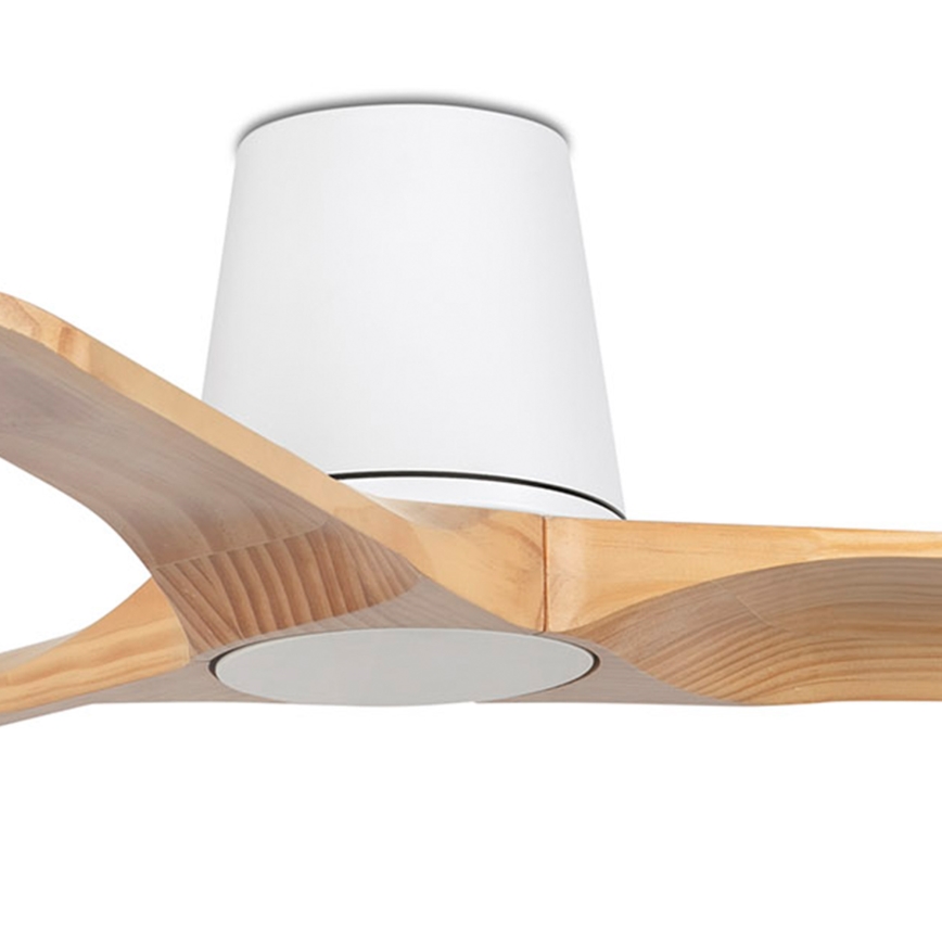 FARO 33836 - Ventoinha de teto HEYWOOD TUB S pinho/branco diâmetro 90 cm + comando