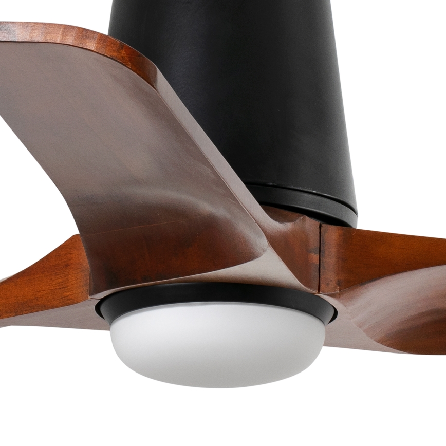 FARO 33837-1TW - Ventoinha de teto LED com regulação HEYWOOD TUB S LED/10W/230V 2700/4000/6000K pinho/preto diâmetro 90 cm + comando