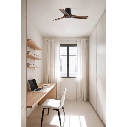 FARO 33837 - Ventoinha de teto HEYWOOD TUB S pinho/preto diâmetro 90 cm + comando