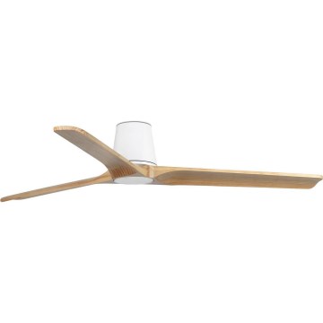 FARO 33838WT - Ventoinha de teto HEYWOOD TUB L pinho/branco diâmetro 132 cm Wi-Fi Tuya + comando