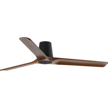 FARO 33839WT - Ventoinha de teto HEYWOOD TUB L pinho/preto diâmetro 132 cm Wi-Fi Tuya + comando