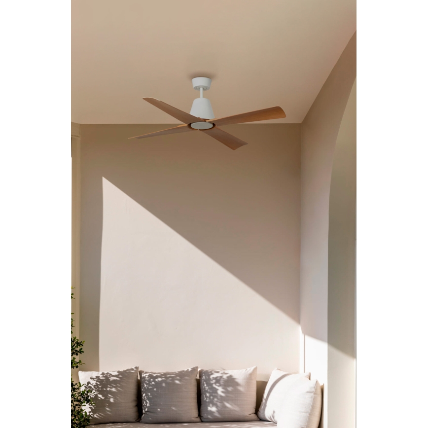 FARO 34105 - Ventoinha de teto TYPHOON M castanho/branco IP44 + comando