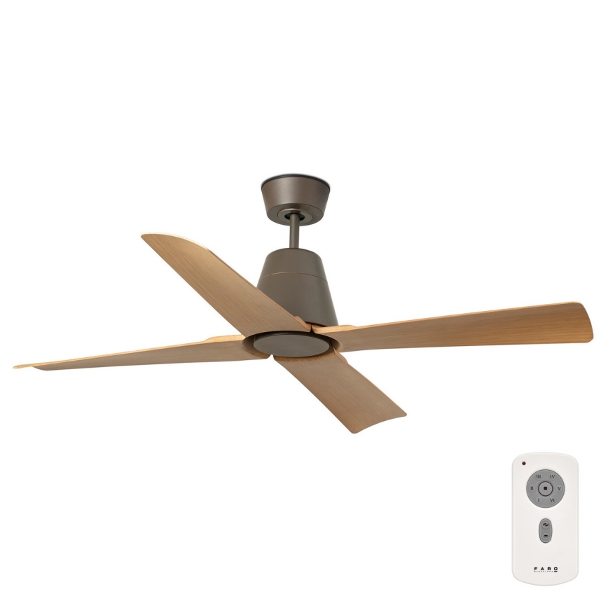 FARO 34106 - Ventoinha de teto TYPHOON M castanho IP44 + comando