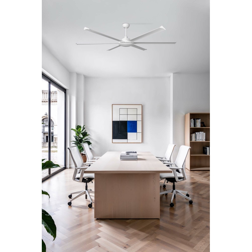 FARO 34202 - Ventoinha de teto ROTTERDAM XL branco diâmetro 200 cm + comando