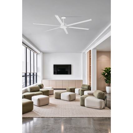 FARO 34206-130 - Ventoinha de teto LED com regulação ROTTERDAM XXL LED/32W/230V branco diâmetro 250 cm + comando