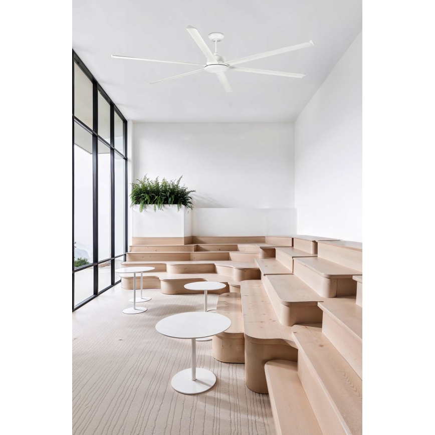 FARO 34206 - Ventoinha de teto ROTTERDAM XXL branco diâmetro 250 cm + comando