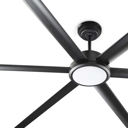 FARO 34207-130 - Ventoinha de teto LED com regulação ROTTERDAM XXL LED/32W/230V preto diâmetro 250 cm + comando