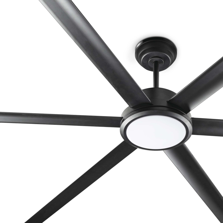 FARO 34207-130 - Ventoinha de teto LED com regulação ROTTERDAM XXL LED/32W/230V preto diâmetro 250 cm + comando