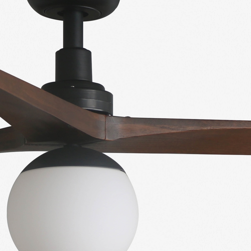 FARO 34276-11L - Ventoinha de teto KLIM L 1xE27/15W/230V madeira/preto diâmetro 150 cm + comando