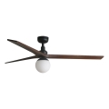 FARO 34276WT-11L - Ventilador de teto KLIM L 1xE27/15W/230V nogueira/preto Ø 150 cm Wi-Fi Tuya + controlo remoto