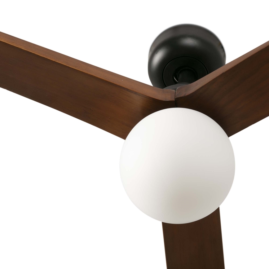 FARO 34276WT-11L - Ventoinha de teto KLIM L 1xE27/15W/230V madeira/preto diâmetro 150 cm Wi-Fi Tuya + comando