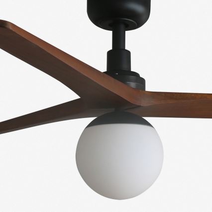 FARO 34277-11L - Ventoinha de teto KLIM M 1xE27/15W/230V madeira/preto diâmetro 125 cm + comando