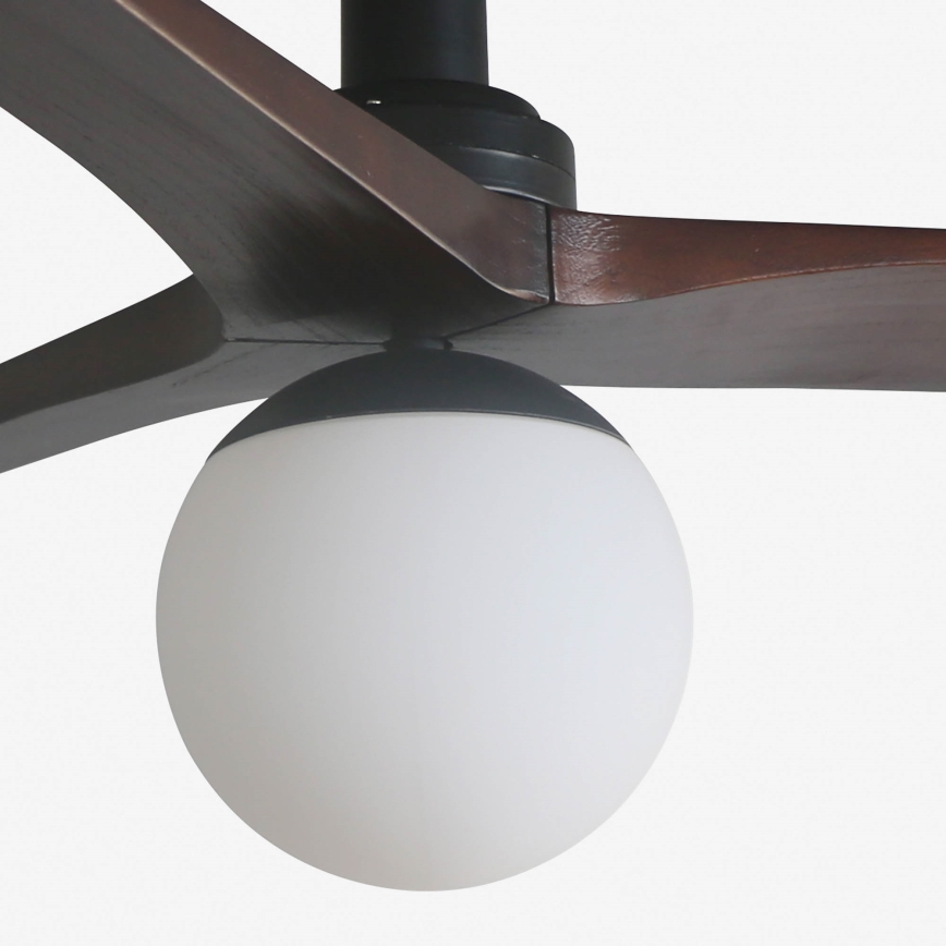 FARO 34278-11L - Ventoinha de teto KLIM S 1xE27/15W/230V madeira/preto diâmetro 92,5 cm + comando