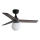 FARO 34278WT-11L - Ventoinha de teto KLIM S 1xE27/15W/230V madeira/preto diâmetro 92,5 cm Wi-Fi Tuya + comando