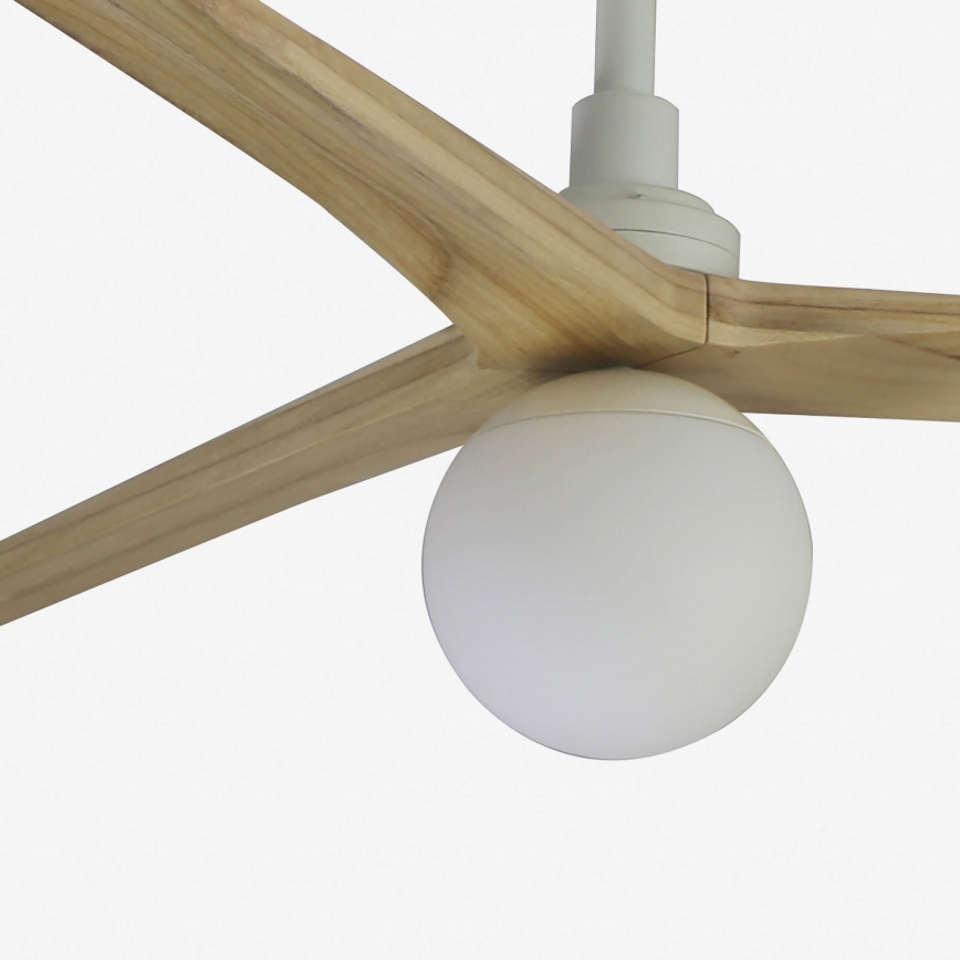 FARO 34279-11L - Ventoinha de teto KLIM L 1xE27/15W/230V madeira/branco diâmetro 150 cm + comando