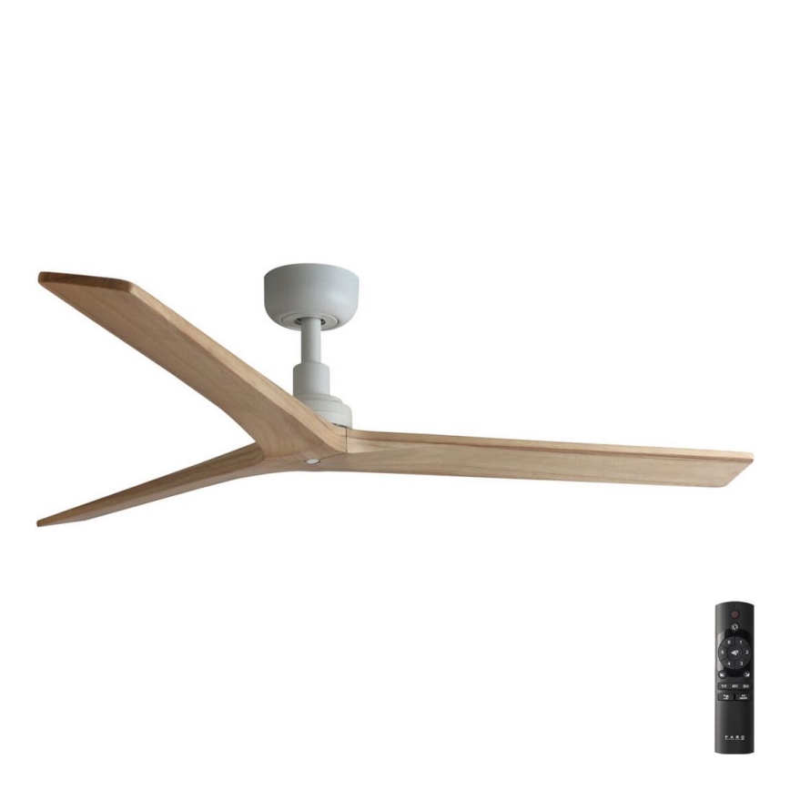 FARO 34280 - Ventoinha de teto KLIM M castanho/branco diâmetro 125 cm + comando