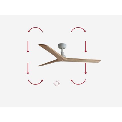 FARO 34280 - Ventoinha de teto KLIM M castanho/branco diâmetro 125 cm + comando