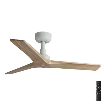 FARO 34281 - Ventoinha de teto KLIM S castanho/branco diâmetro 92,5 cm + comando