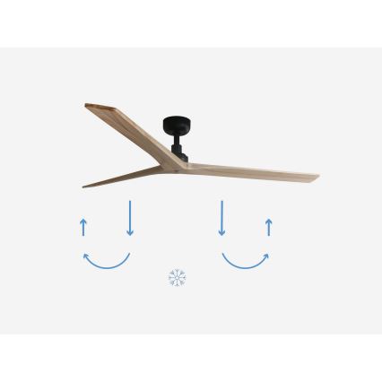 FARO 34282 - Ventoinha de teto KLIM L castanho/preto diâmetro 150 cm + comando