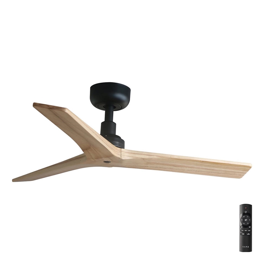 FARO 34284 - Ventoinha de teto KLIM S castanho/preto diâmetro 92,5 cm + comando