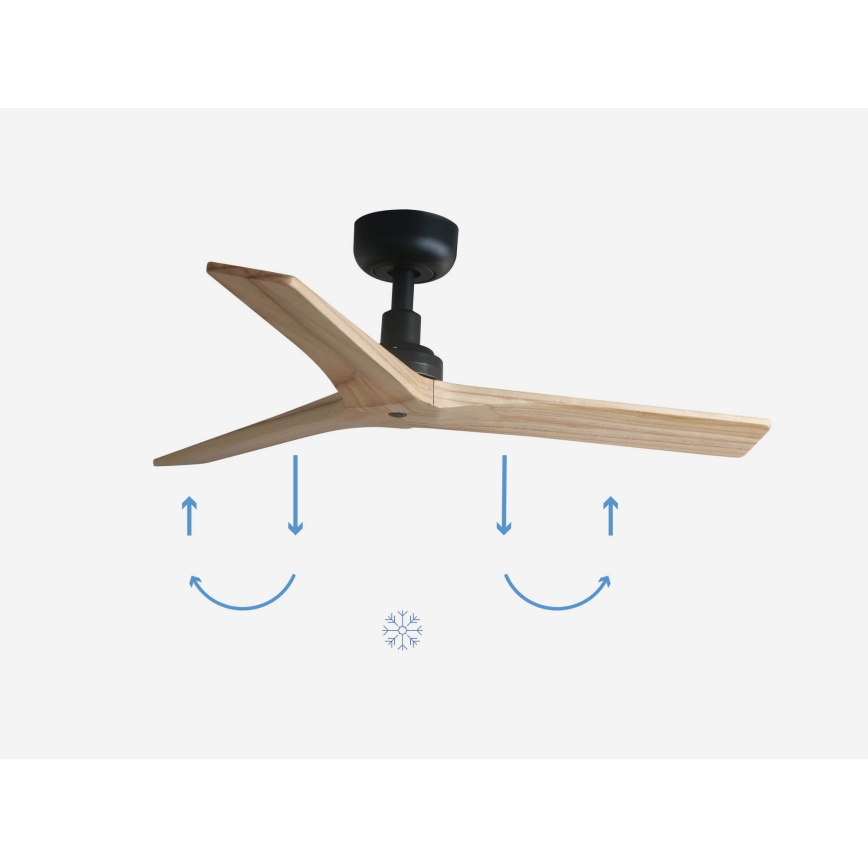 FARO 34284 - Ventoinha de teto KLIM S castanho/preto diâmetro 92,5 cm + comando