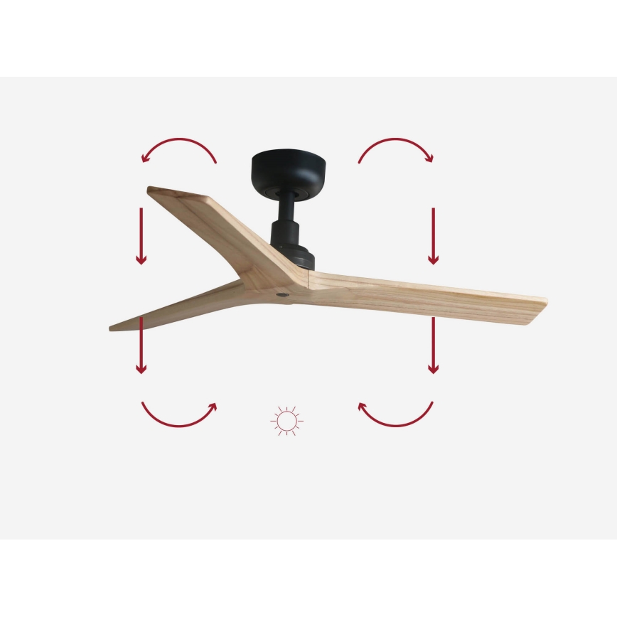 FARO 34284 - Ventoinha de teto KLIM S castanho/preto diâmetro 92,5 cm + comando