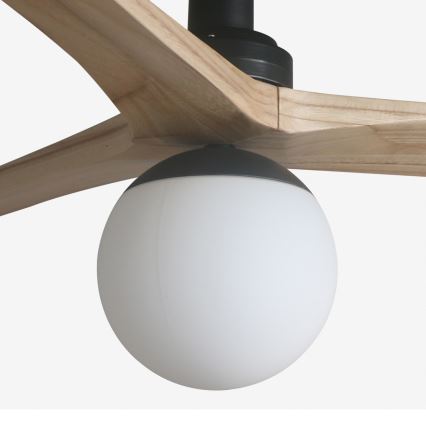 FARO 34284WT-11L - Ventoinha de teto KLIM S 1xE27/15W/230V pinho/preto diâmetro 92,5 cm Wi-Fi Tuya + comando