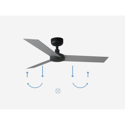 FARO 34285 - Iluminação de teto CRUISER S preto diâmetro 106 cm + comando