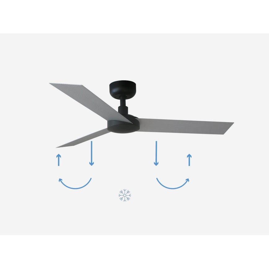 FARO 34285 - Iluminação de teto CRUISER S preto diâmetro 106 cm + comando