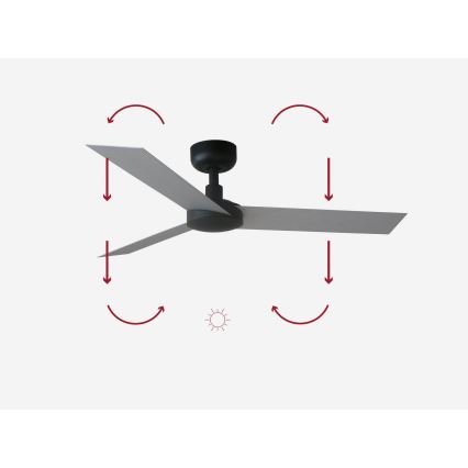 FARO 34285 - Iluminação de teto CRUISER S preto diâmetro 106 cm + comando