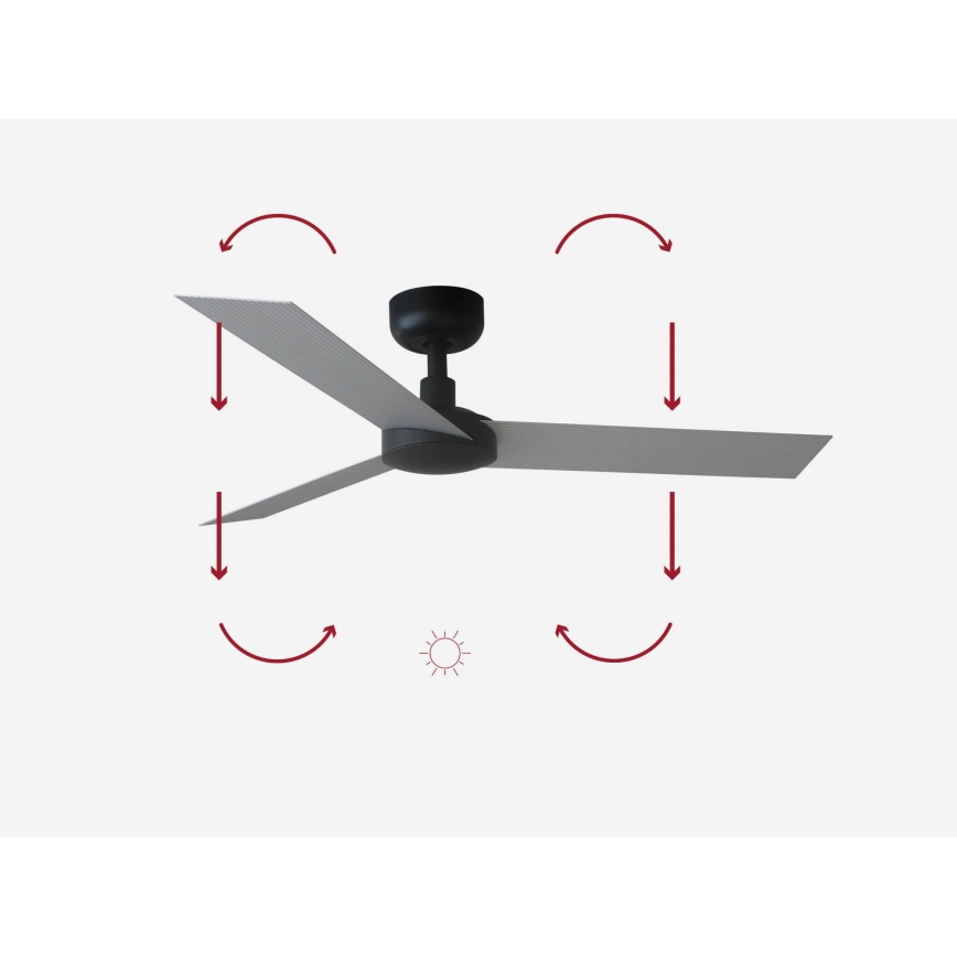 FARO 34285 - Iluminação de teto CRUISER S preto diâmetro 106 cm + comando
