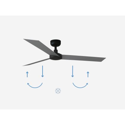 FARO 34286 - Ventoinha de teto CRUISER L preto diâmetro 132 cm + comando