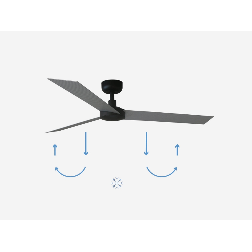 FARO 34286 - Ventoinha de teto CRUISER L preto diâmetro 132 cm + comando